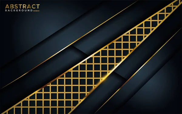 Luxuoso Fundo Escuro Com Elemento Linha Dourada Design Fundo Elegante — Vetor de Stock