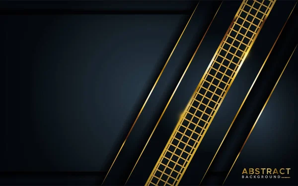 Luxuriöser Dunkler Hintergrund Mit Goldenen Linien Elementen Elegantes Hintergrunddesign — Stockvektor