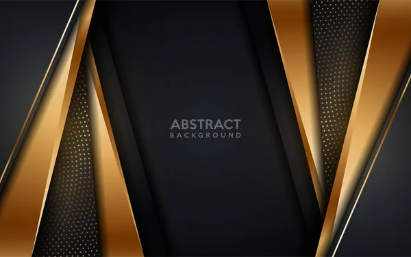 Glowing Golden Modern Dark Background Gold Dots Element Luxury Abstract — Stock Vector