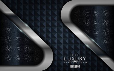 Gümüş çizgiler kombinasyonlu koyu lüks arka plan tasarımı. Grafik tasarım ögesi.