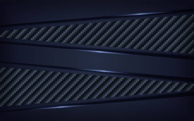 Koyu 3D lacivert, karbon desenli arka plan tasarımı var. Grafik tasarım ögesi.