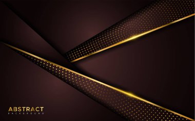 Altın çizgileri olan lüks, koyu renkli bir arka plan. Grafik tasarım ögesi.