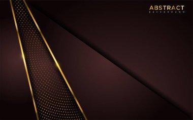 Altın çizgileri olan lüks, koyu renkli bir arka plan. Grafik tasarım ögesi.