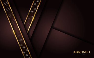 Altın çizgileri olan lüks, koyu renkli bir arka plan. Grafik tasarım ögesi.