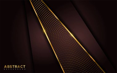 Altın çizgileri olan lüks, koyu renkli bir arka plan. Grafik tasarım ögesi.