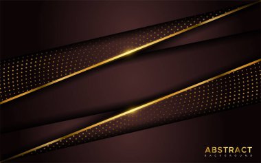 Altın çizgileri olan lüks, koyu renkli bir arka plan. Grafik tasarım ögesi.