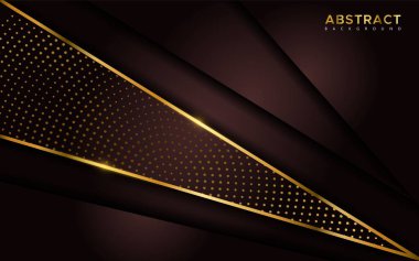 Altın çizgileri olan lüks, koyu renkli bir arka plan. Grafik tasarım ögesi.