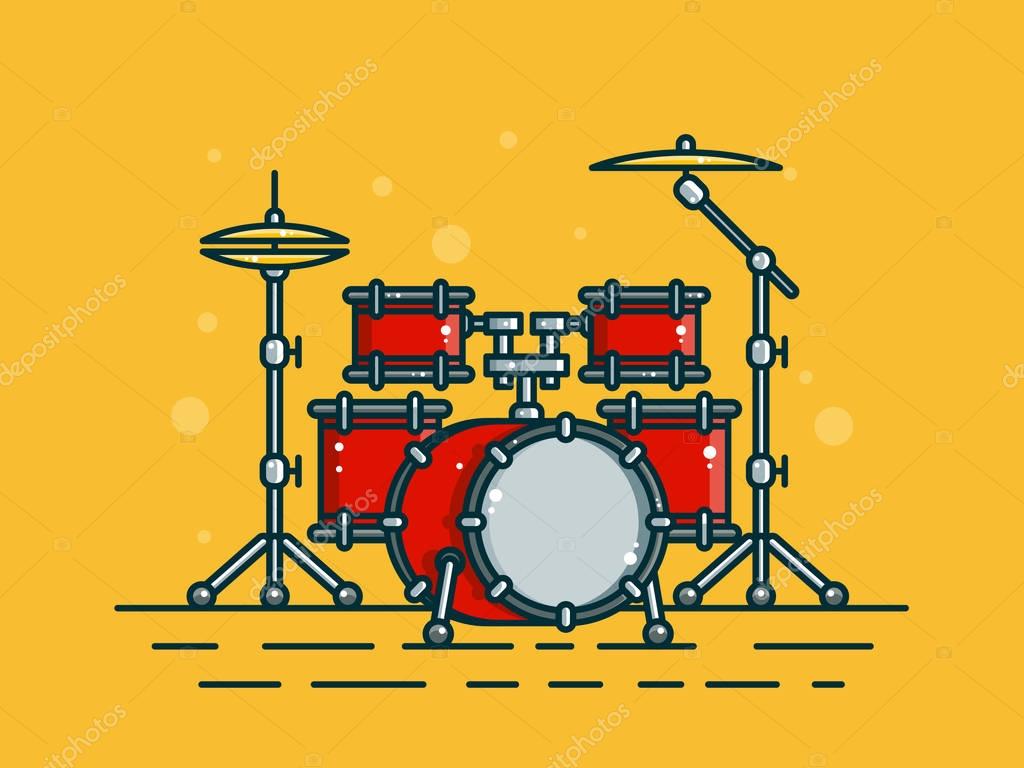 Illustration drums musical instruments