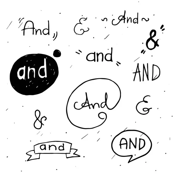 Hand lettered ampersands — Stock Vector