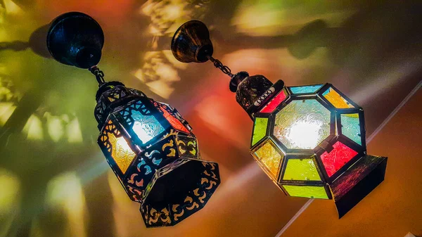 Разноцветная Лампа Дизайн Интерьера — стоковое фото