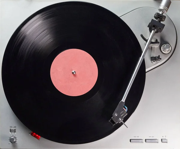 Vintage Plattenspieler Plattenspieler Aus Vinyl Der Farbe Metallic Retro Audio — Stockfoto