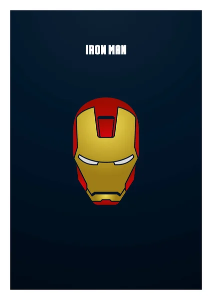 Iron Man Vector Minimalistic Iron Man Mask Dark Blue Background — Image vectorielle