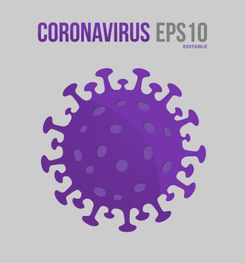Coronavirus bakterisi. Coronavirus (2019-nCoV) romanı. Virüs Covid 19-NCP. Coronavirus nCoV tek iplikli RNA virüsü olduğunu gösteriyor. Doğrusal taslak biçimi. Vektör illüstrasyonu.