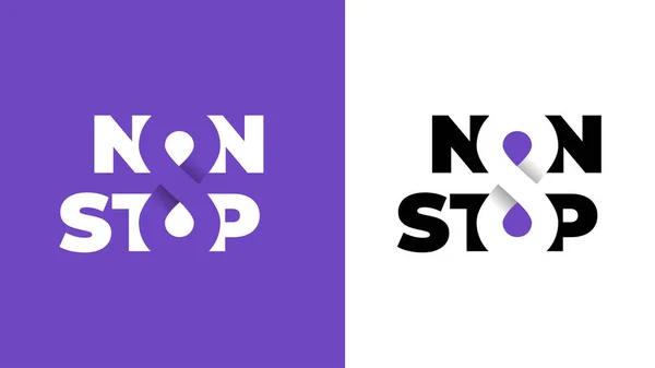 Infiniti Logotypes Logo Non Stop Symbolen Paarse Witte Achtergrond Bewerkbaar — Stockvector