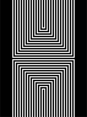 Optik yanılsama. Geometrik yanılsama. Ev dekoru. Siyah arkaplanda optik illüzyon tarzı poster.