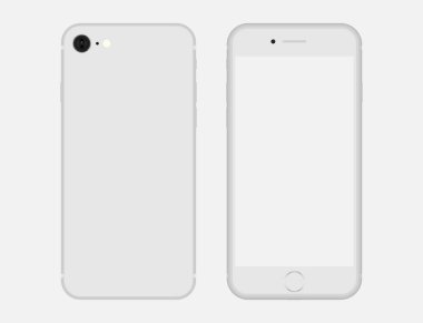 Iphone SE 2020. Beyaz arkaplanda izole akıllı telefon beyaz