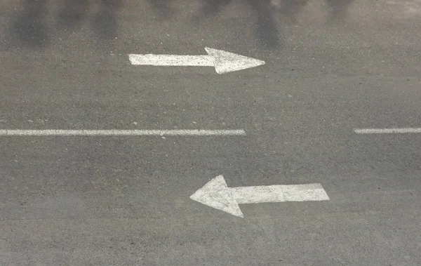 two ways road signs on asphalt street. Concept of way and choice