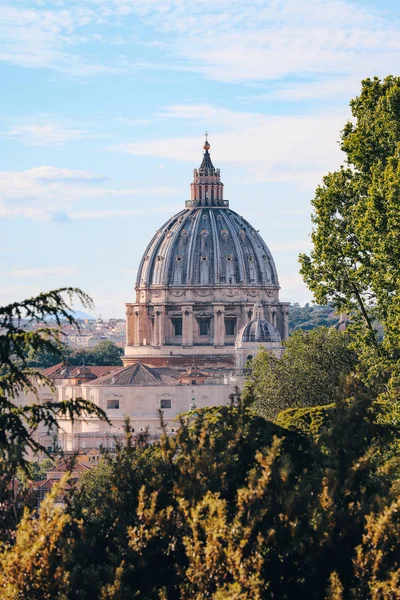 Dôme Basilique Saint Pierre Vatican Vue Depuis Colline Gianicolo — Photo