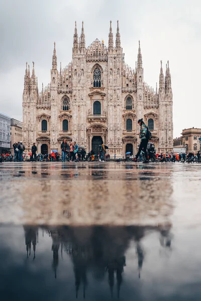 Milan Cathedral Duomo Milano Cathedral Square Cloudy Day Milan Milan — 스톡 사진
