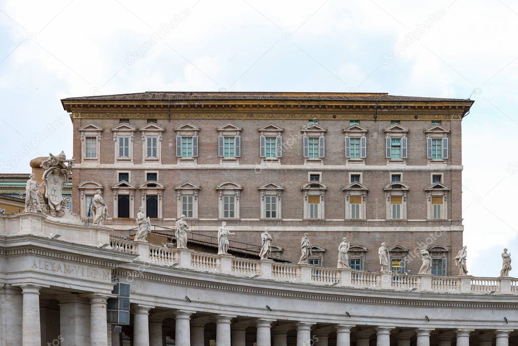 Apostolic Palace, in the Vatican, close-up.