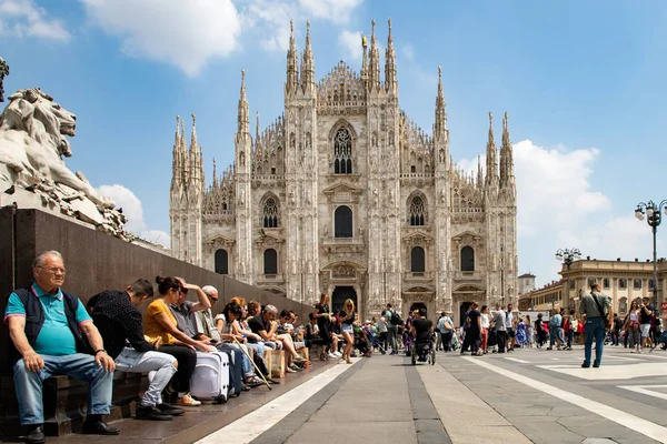 Piazza Del Duomo Cathedral Square Milan Cathedral Milan Cathedral Day — 스톡 사진