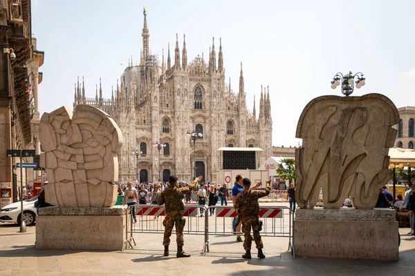 Piazza Del Duomo Cathedral Square Milan Cathedral Milan Cathedral Day — 스톡 사진