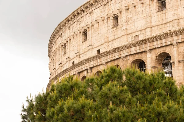 Die Obere Etage Des Römischen Kolosseums Großaufnahme Rom Italien — Stockfoto