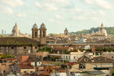 View of the roofs and domes of Rome.
