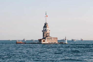 Maiden tower in the Bosphorus Strait, view from the water, Istanbul. Turkey, Istanbul, may 2019
