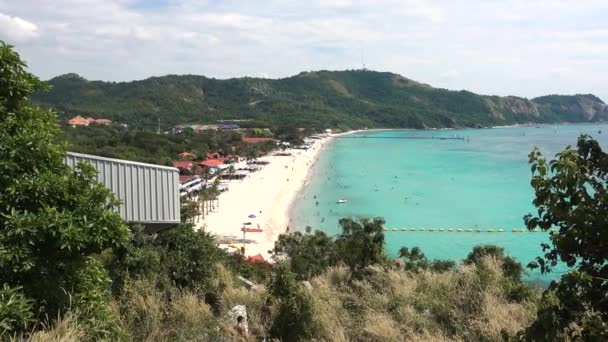 泰国Pattaya Koh Lan Island Samae Beach Sea Beach Bay Hill — 图库视频影像