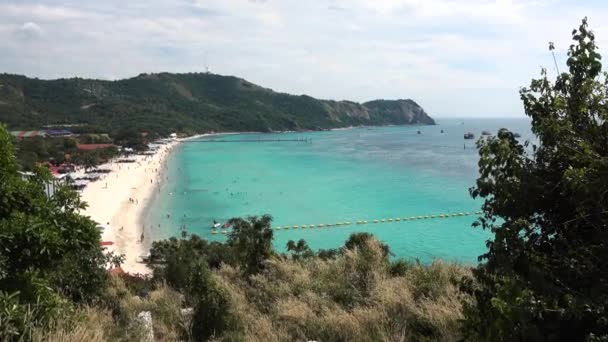 Tailandia Pattaya Koh Lan Island Samae Playa Mar Playa Bahía — Vídeo de stock
