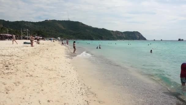 Pattaya Koh Lan Island Samae Beach Moře Pláž Lidé Střelba — Stock video