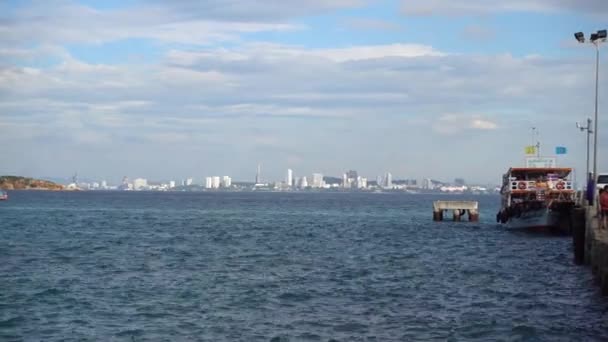 Pattaya Koh Lan Island Koh Lan Island Faban Pier Sea — стоковое видео