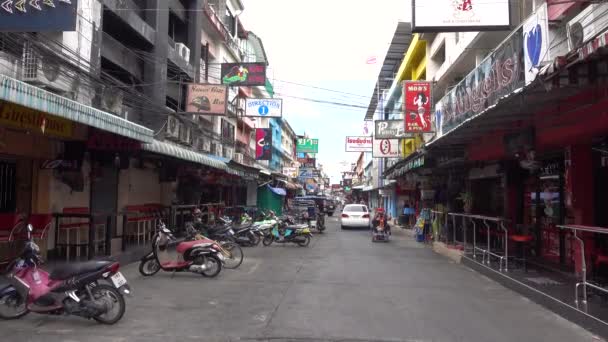 Pattaya Straße Pattaya Soi Schilder Bars Pattaya Thailand 2017 — Stockvideo