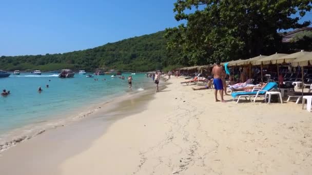 Pattaya Koh Larn Island Nual Beach Procházka Pláži Moře Lodě — Stock video