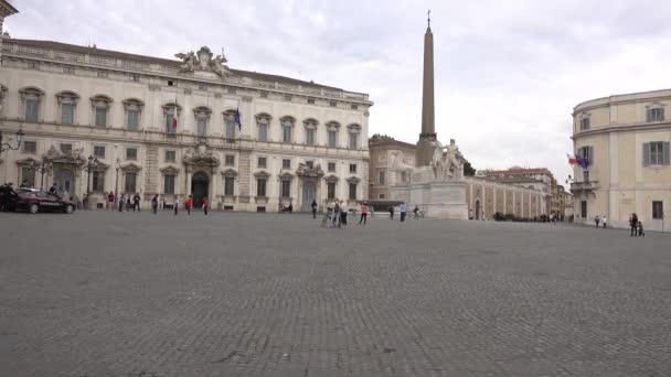 Roma Quirinale Meydanı Quirinal Dikilitaş Talya Anayasa Mahkemesi Roma Talya — Stok video