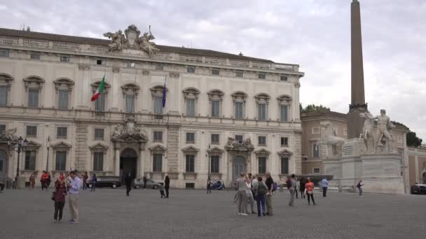 Roma Quirinale Meydanı Quirinal Dikilitaş Talya Anayasa Mahkemesi Roma Talya — Stok video