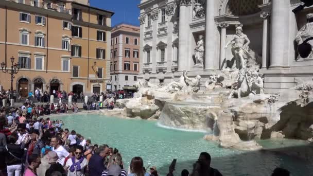 Řím Piazza Trevi Fontana Trevi Řím Itálie Květen 2019 — Stock video