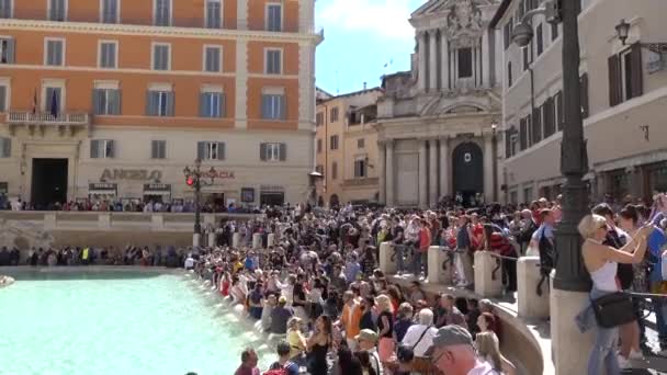 Rom Piazza Trevi Fontana Trevi Rom Italien Maj 2019 — Stockvideo