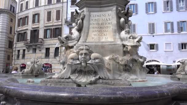 Rzym Panteon Piazza Della Rotonda Fontana Del Pantheon Rzym Włochy — Wideo stockowe