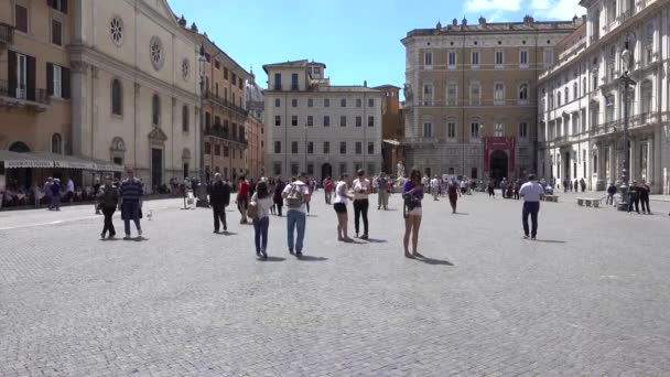 罗马纳沃纳广场Fontana Del Moro2019年5月 意大利罗马 — 图库视频影像