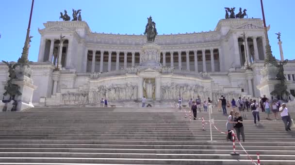 Roma Monumento Víctor Emmanuel Altare Della Patria Roma Italia Mayo — Vídeos de Stock