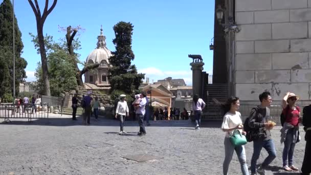 Roma Piazza Del Campidoglio Roma Capitale Simbolo Roma Lupo Capitolino — Video Stock