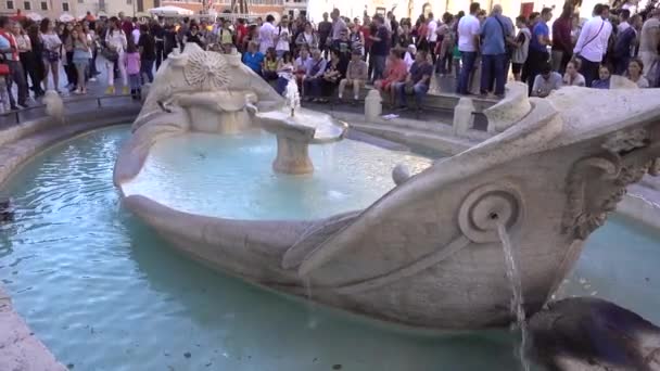 Roma Praça Espanha Fontana Della Barcaccia Roma Itália Maio 2019 — Vídeo de Stock