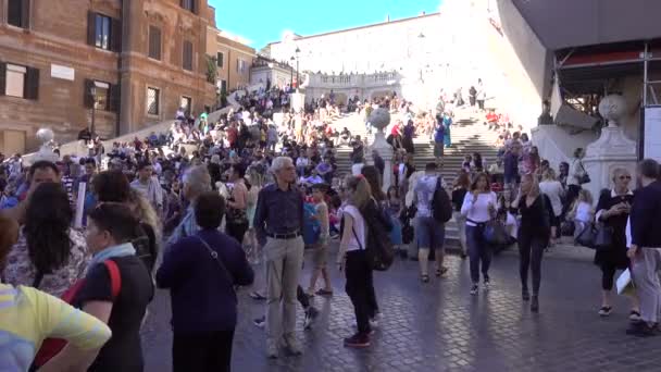 Rom Spanischer Platz Die Spanische Treppe Rom Italien Mai 2019 — Stockvideo