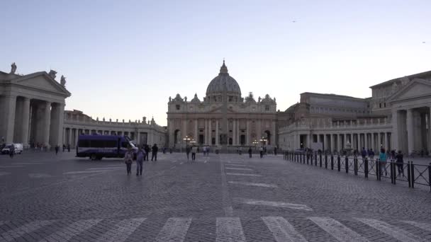 Vaticano Piazza San Pietro Basilica San Pietro Obelisco Vaticano Roma — Video Stock