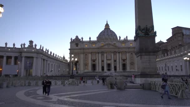 Vatikan Aziz Peter Meydanı Aziz Peter Bazilikası Vatikan Dikili Taşı — Stok video