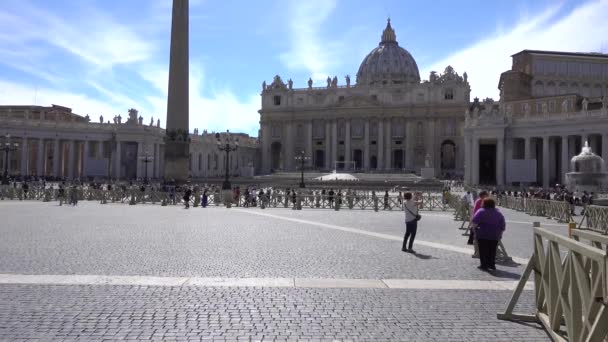 Vaticano Plaza San Pedro Basílica San Pedro Vaticano Obelisco Roma — Vídeo de stock