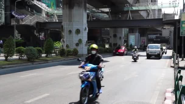 Tráfego Carros Estrada Bangkok Dia Rama Estrada Tailândia Banguecoque Março — Vídeo de Stock