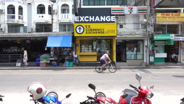 Pengar Utbyte Kiosk Gatan Pattaya Pattaya Thailand Mars 2020 — Stockvideo